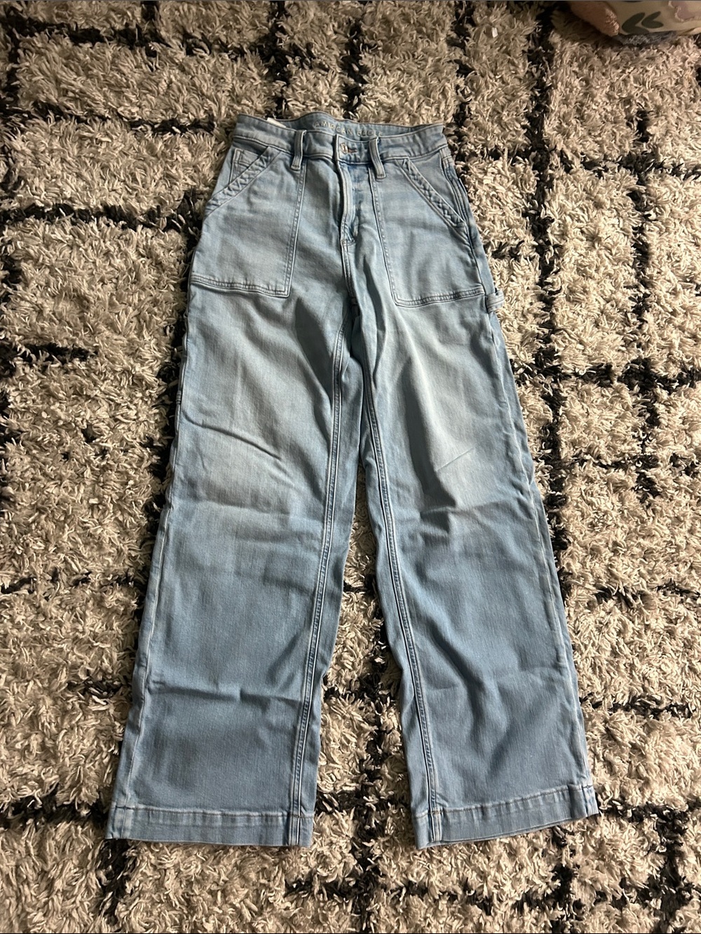 American Eagle Outfitters Light Blue Wide Leg Jeans